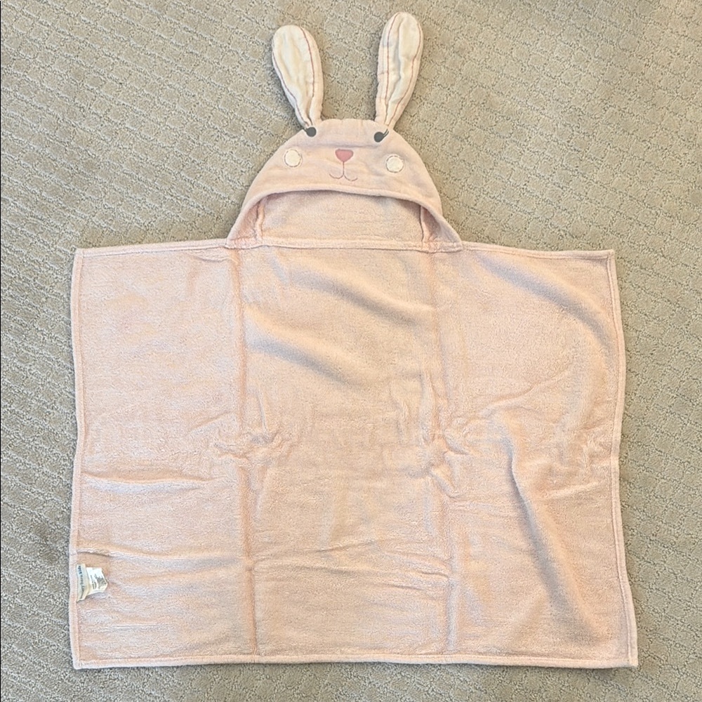 Pottery Barn Baby Bath Time Bunny Hooded Towel